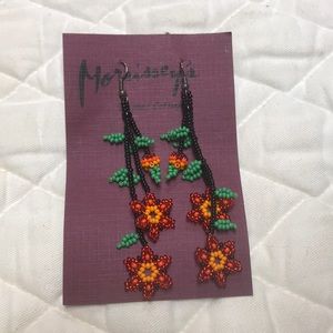 Beaded flower earrings